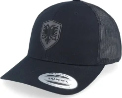 Albanian Eagle Shield Patch Black Trucker - Iconic