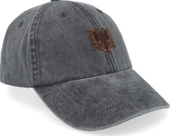 Albanian Eaglev Brown Patch Black Washed Dad Cap - Iconic