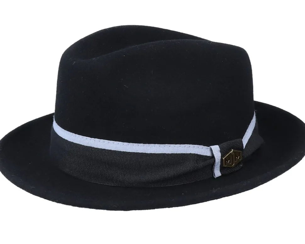 Alberto 100 % Wool Black Fedora - MJM Hats