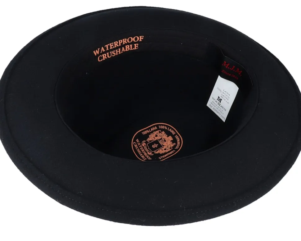 Alberto 100 % Wool Black Fedora - MJM Hats