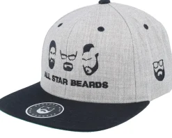 All Star Beards Grey/Black Snapback - Bearded Man