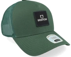 Alpha Block Mesh Cap Trekking Green Trucker - Brixton