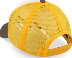 Alpha Block X C Medium Profile Golden Glow/Off White/Deep Brown Trucker - Brixton