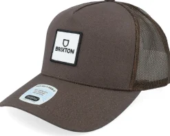 Alpha Block X C Mesh Cap Brown/Brown A-Frame Trucker - Brixton