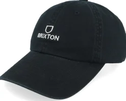 Alpha Cap Black/White Vintage Wash Dad Cap - Brixton