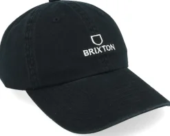 Alpha Cap Black/White Vintage Wash Dad Cap - Brixton