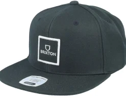 Alpha Square Black/Black Snapback - Brixton
