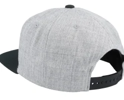 Alpha Square Medium Profile Heather Grey/Black Snapback - Brixton