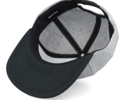 Alpha Square Medium Profile Heather Grey/Black Snapback - Brixton