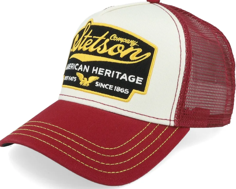 American Heritage White/Maroon Trucker - Stetson