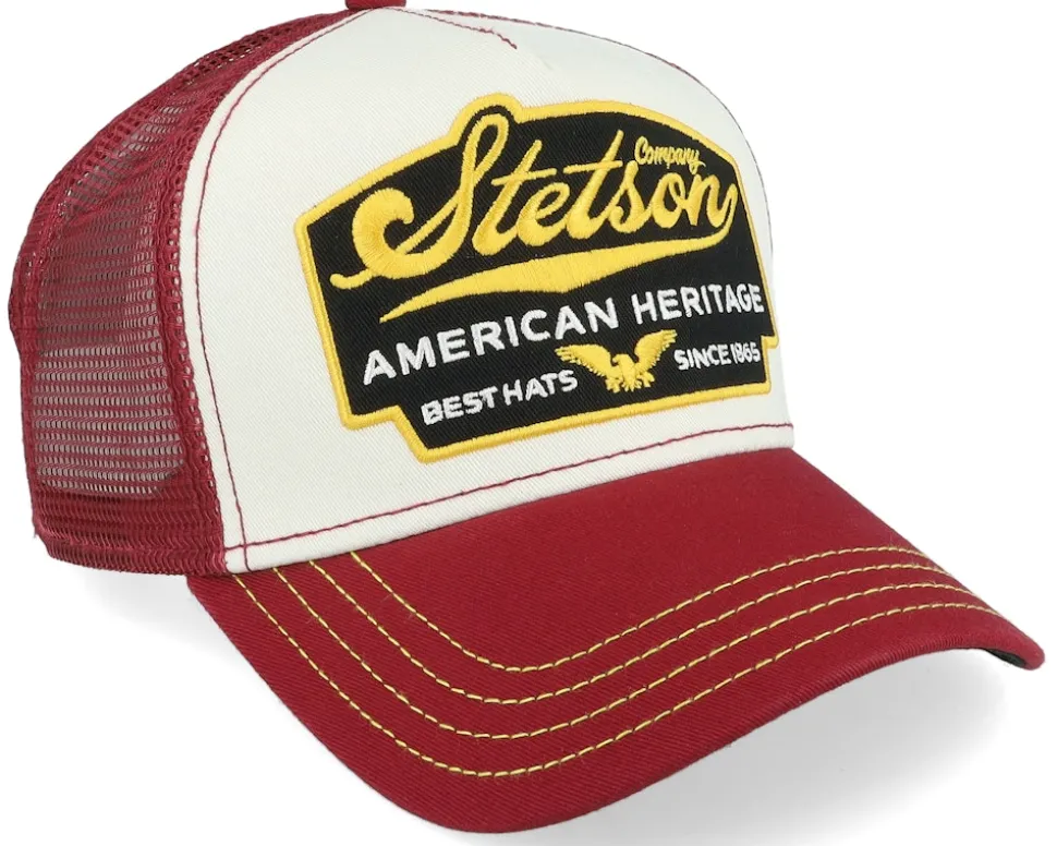 American Heritage White/Maroon Trucker - Stetson