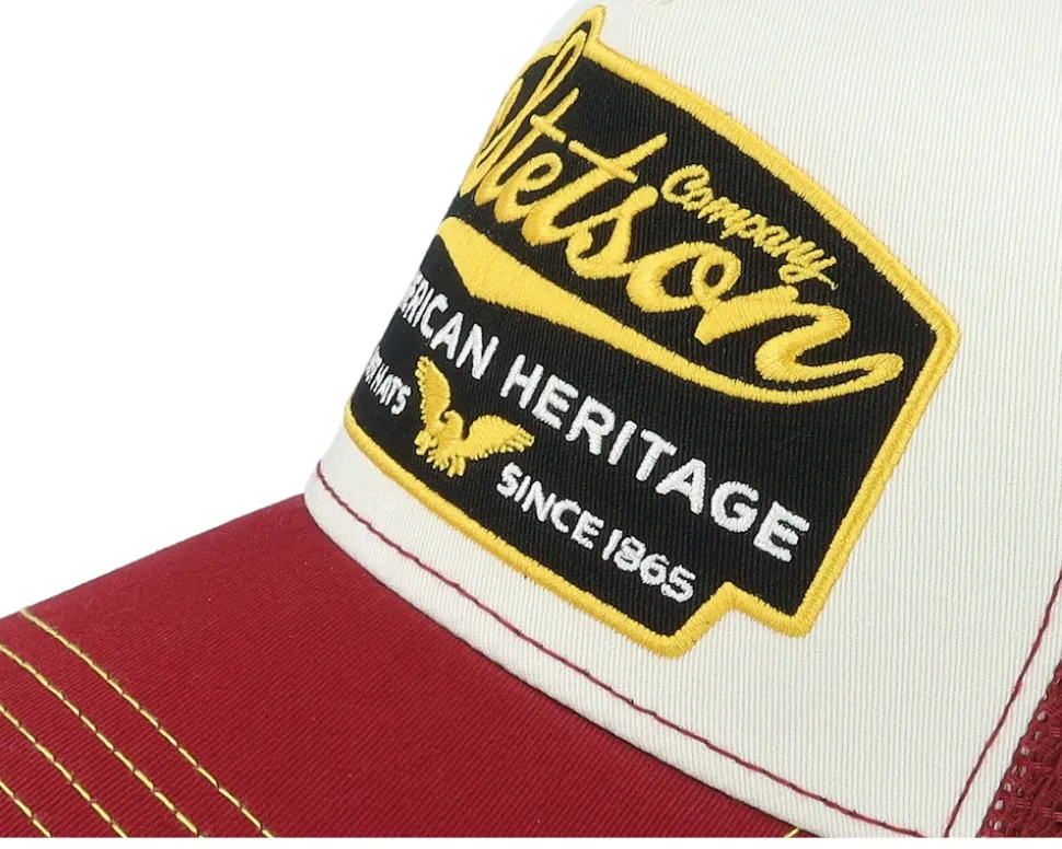 American Heritage White/Maroon Trucker - Stetson