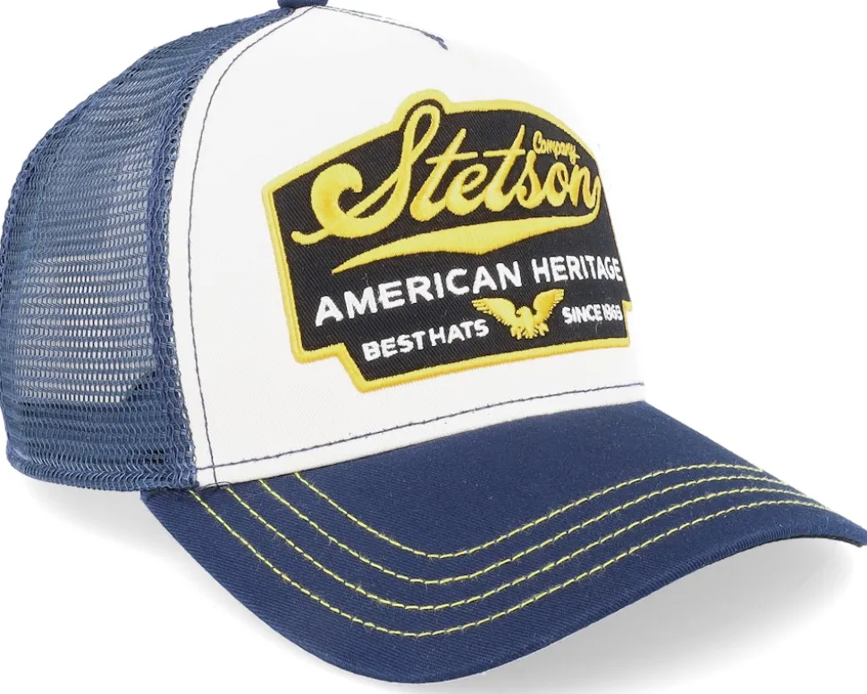 American Heritage White/Navy Trucker - Stetson