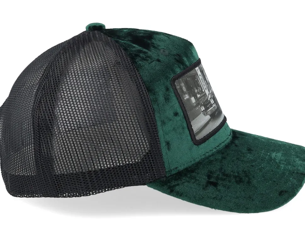 American Muscle Classic Car Velvet Green/Black A-Frame Trucker - Calza Pennello