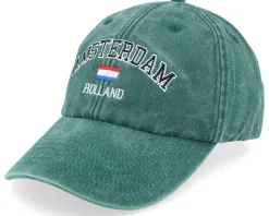 Amsterdam Holland Washed Green Dad Cap - Iconic