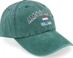 Amsterdam Holland Washed Green Dad Cap - Iconic
