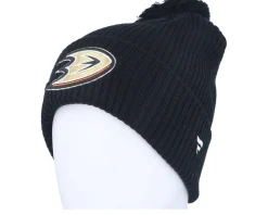 Anaheim Ducks Core Beanie Knit Black Pom - Fanatics