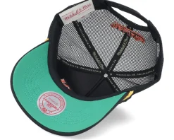 Anaheim Ducks Gold Leaf Hwc Black Trucker - Mitchell & Ness