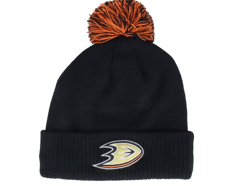 Anaheim Ducks NHL Cuff Beanie Black Pom - Adidas