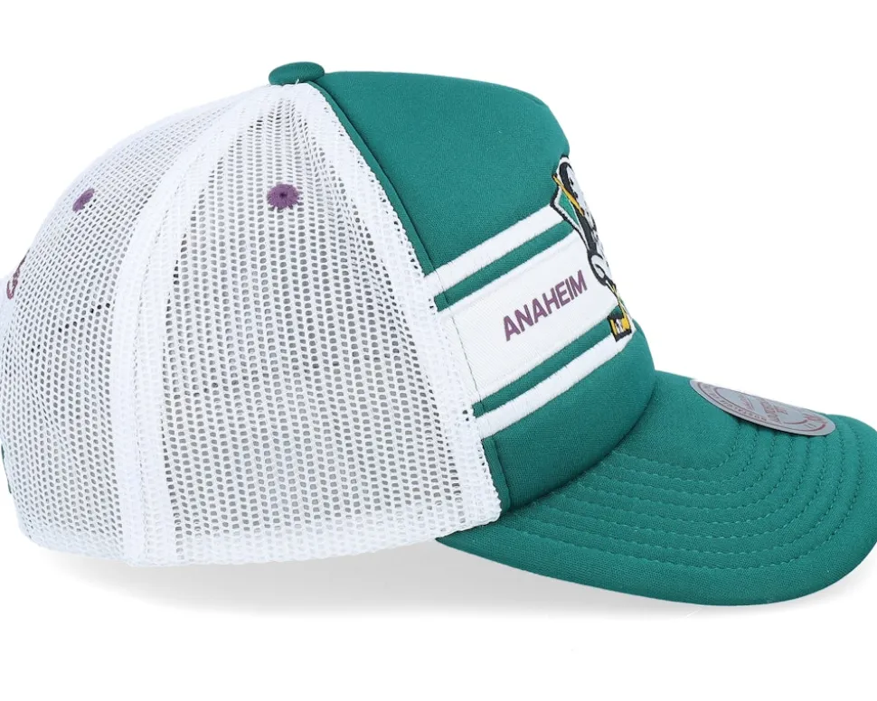Anaheim Ducks Sideline Vintage Teal/White Trucker - Mitchell & Ness