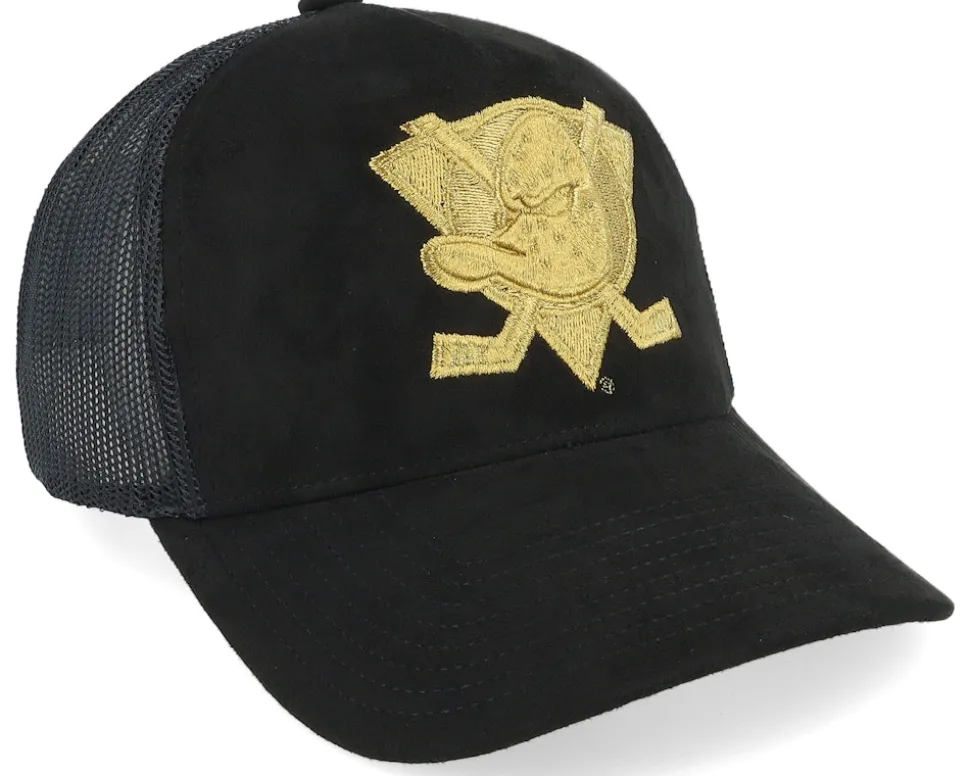Anaheim Ducks Suede Black Trucker - Mitchell & Ness