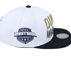 Anaheim Ducks Toss Up White/Black Snapback - Mitchell & Ness