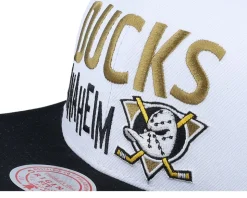 Anaheim Ducks Toss Up White/Black Snapback - Mitchell & Ness
