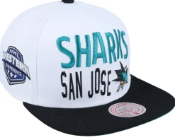 Anaheim Ducks Toss Up White/Black Snapback - Mitchell & Ness