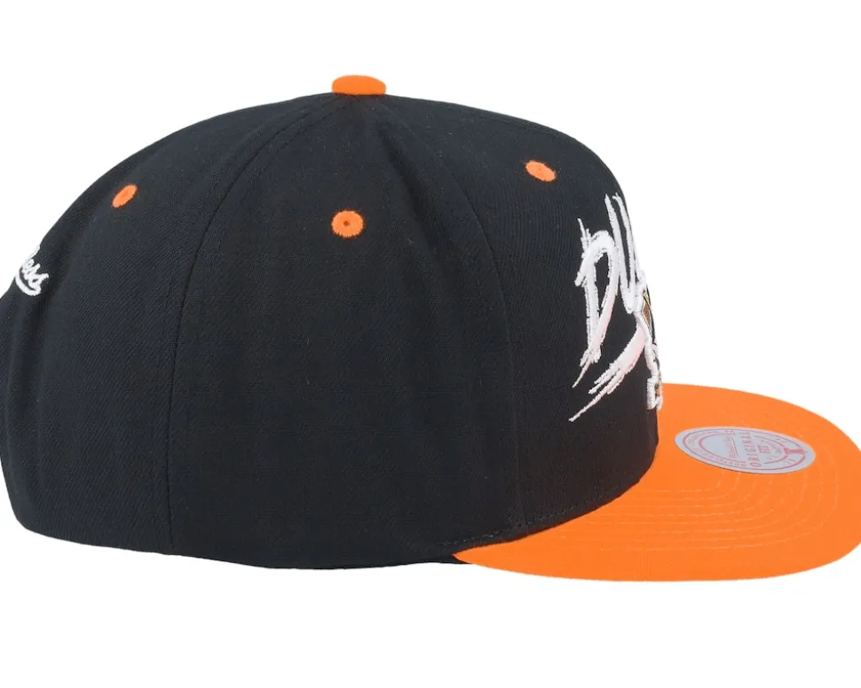 Anaheim Ducks Transcript Black/Orange Snapback - Mitchell & Ness