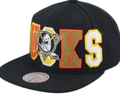 Anaheim Ducks Varsity Bust Black Snapback - Mitchell & Ness