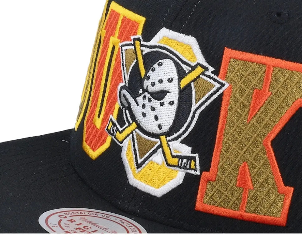 Anaheim Ducks Varsity Bust Black Snapback - Mitchell & Ness