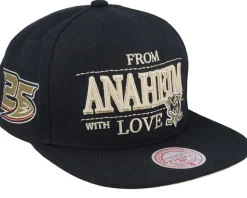 Anaheim Ducks With Love Black Snapback - Mitchell & Ness