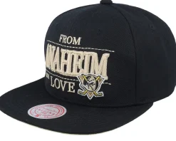 Anaheim Ducks With Love Black Snapback - Mitchell & Ness