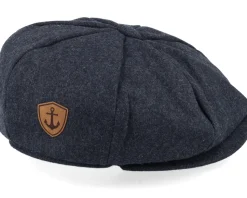 Anchor Shield Patch Charcoal Wool Bakerboy - Jack Anchor