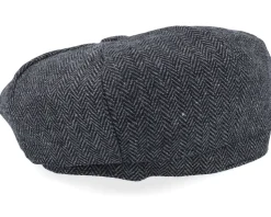 Anchor Shield Patch Charcoal Bakerboy Flat Cap - Jack Anchor