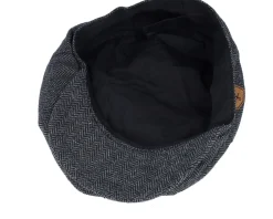 Anchor Shield Patch Charcoal Bakerboy Flat Cap - Jack Anchor