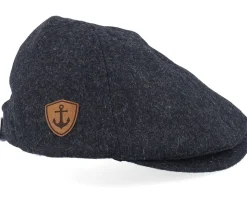Anchor Shiled Patch Charcoal Wool Ivy Flat Cap - Jack Anchor