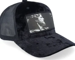 Ancient Greek Beard Patch Velvet Black A-Frame Trucker - Bearded Man