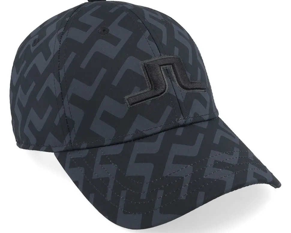 Anga Printed Cap Bias Bridge Black Adjustable - J.Lindeberg