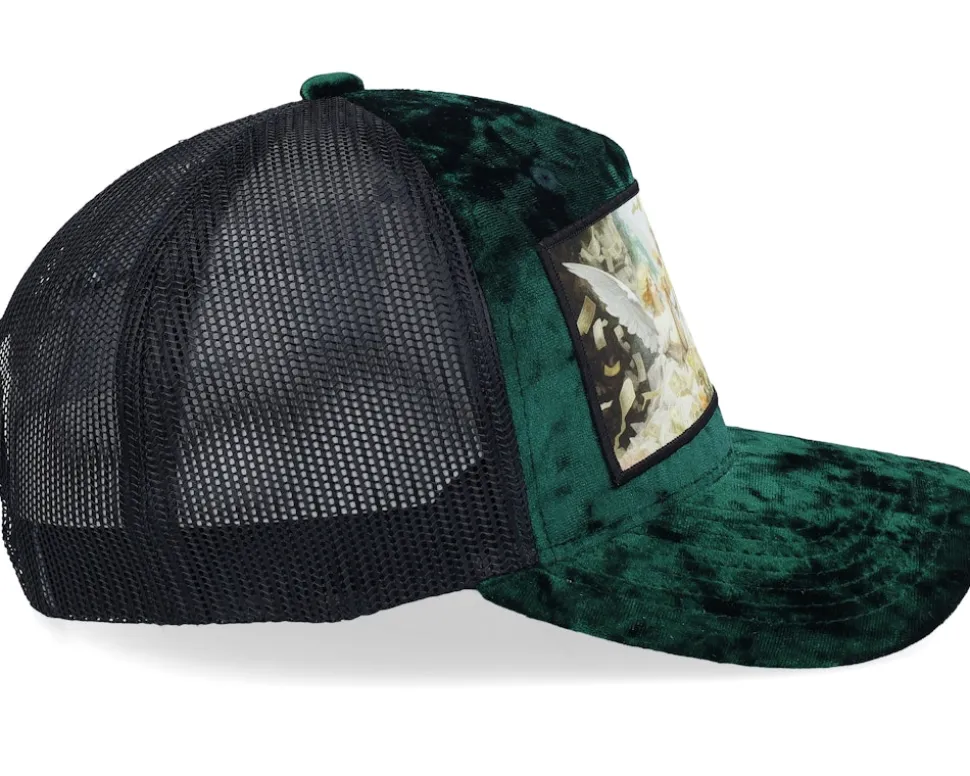 Angels & Money Velvet Green/Black A-frame Trucker - Calza Pennello