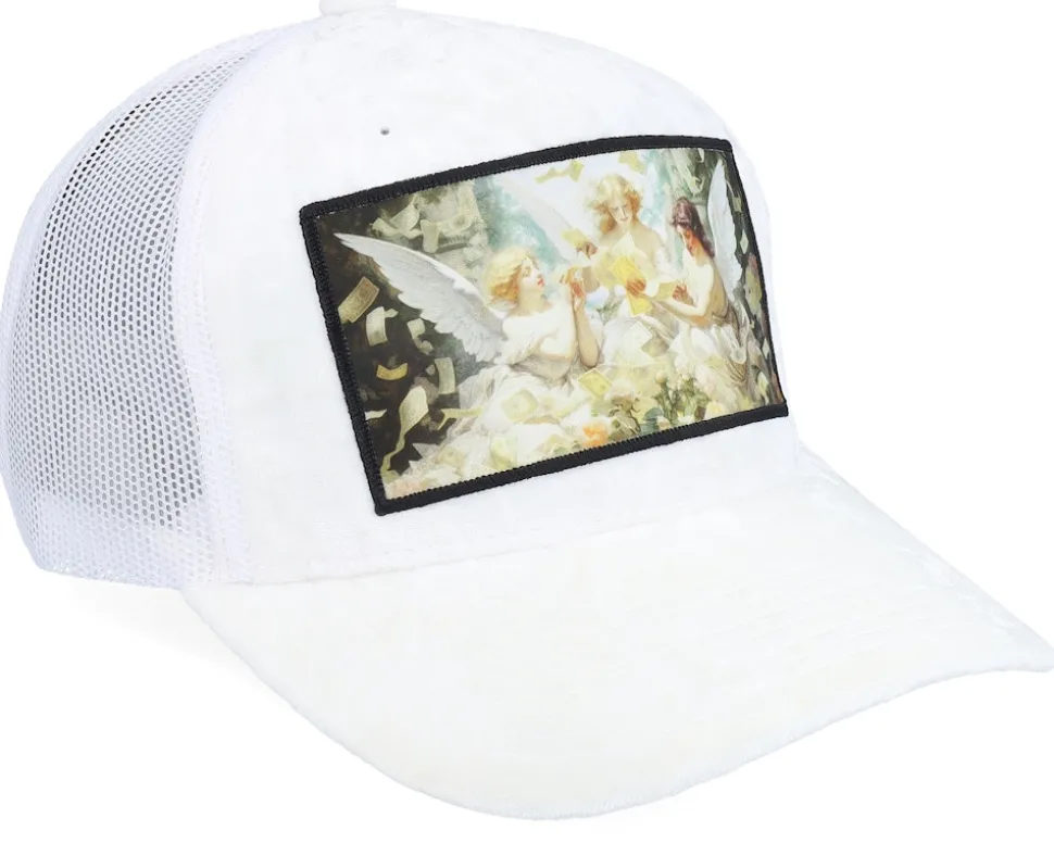 Angels & Money Velvet White/White A-frame Trucker - Calza Pennello