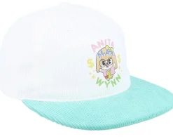 Anita Max Wynn Cord White/Teal 5-panel Snapback - Iconic