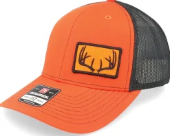Antlers Patch Side 112 Split Orange/Black Trucker - Hunter