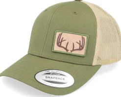 Antlers Patch Side Olive/Khaki Trucker - Hunter