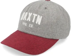 Arden Medium Profile Cap Heather Grey/Burgundy Dad Cap - Brixton