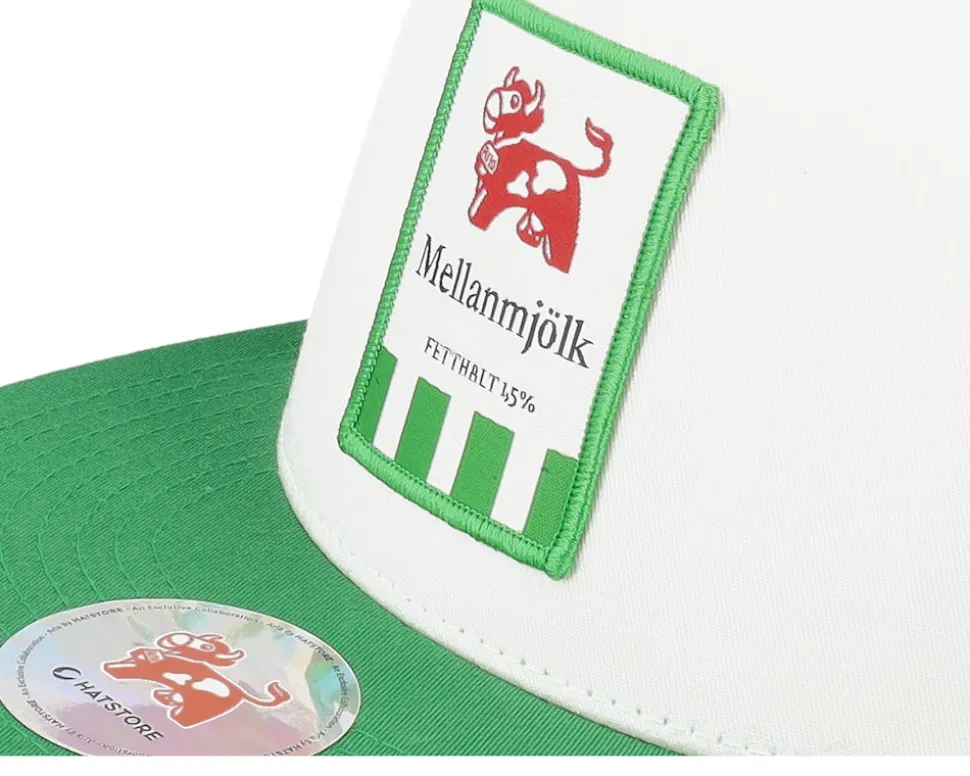 Arla Mellanmjölk White/Green Trucker - Hatstore