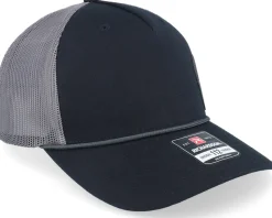 Army Skull Usa Black Patch Black/Charcoal Rope A-Frame Trucker - Army Head