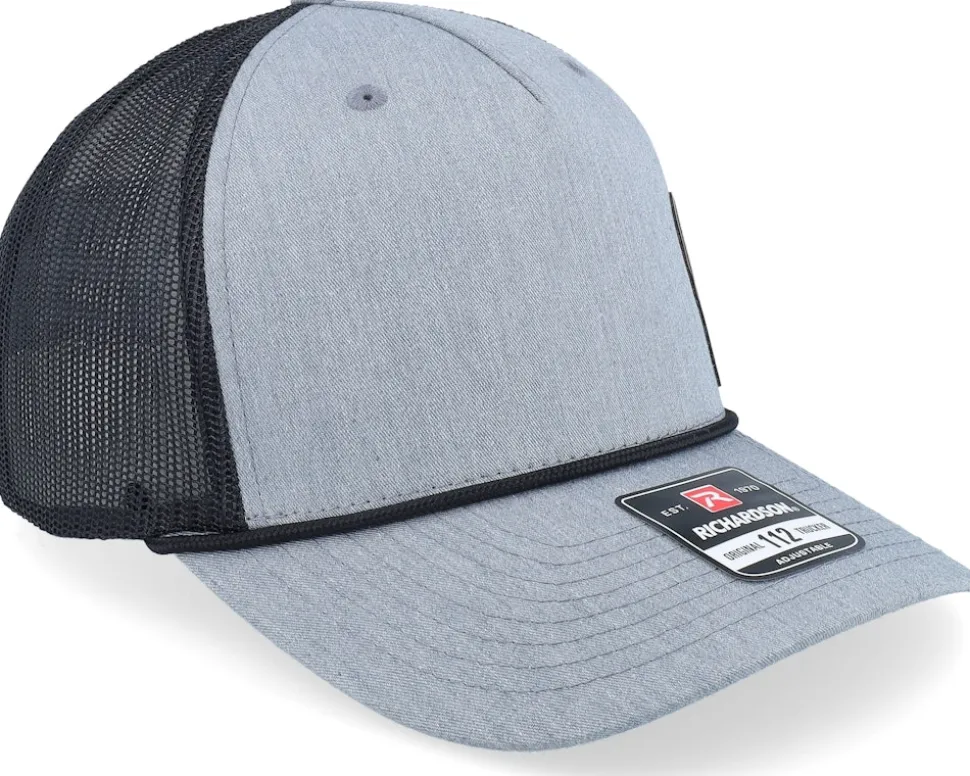 Army Skull Usa Brown Patch Heather Grey/Black Rope A-Frame Trucker - Army Head