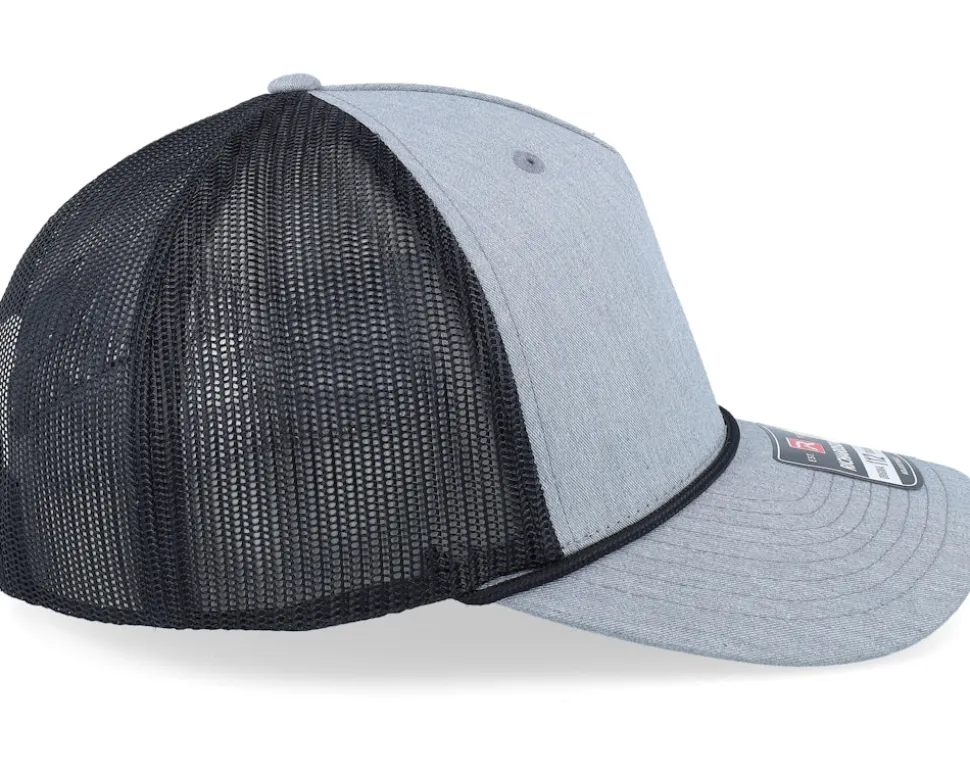 Army Skull Usa Brown Patch Heather Grey/Black Rope A-Frame Trucker - Army Head