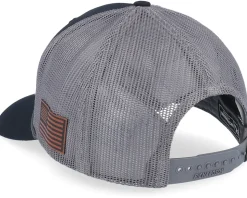 Army Skull Usa Brown Patch Black/Charcoal Rope A-Frame Trucker - Army Head